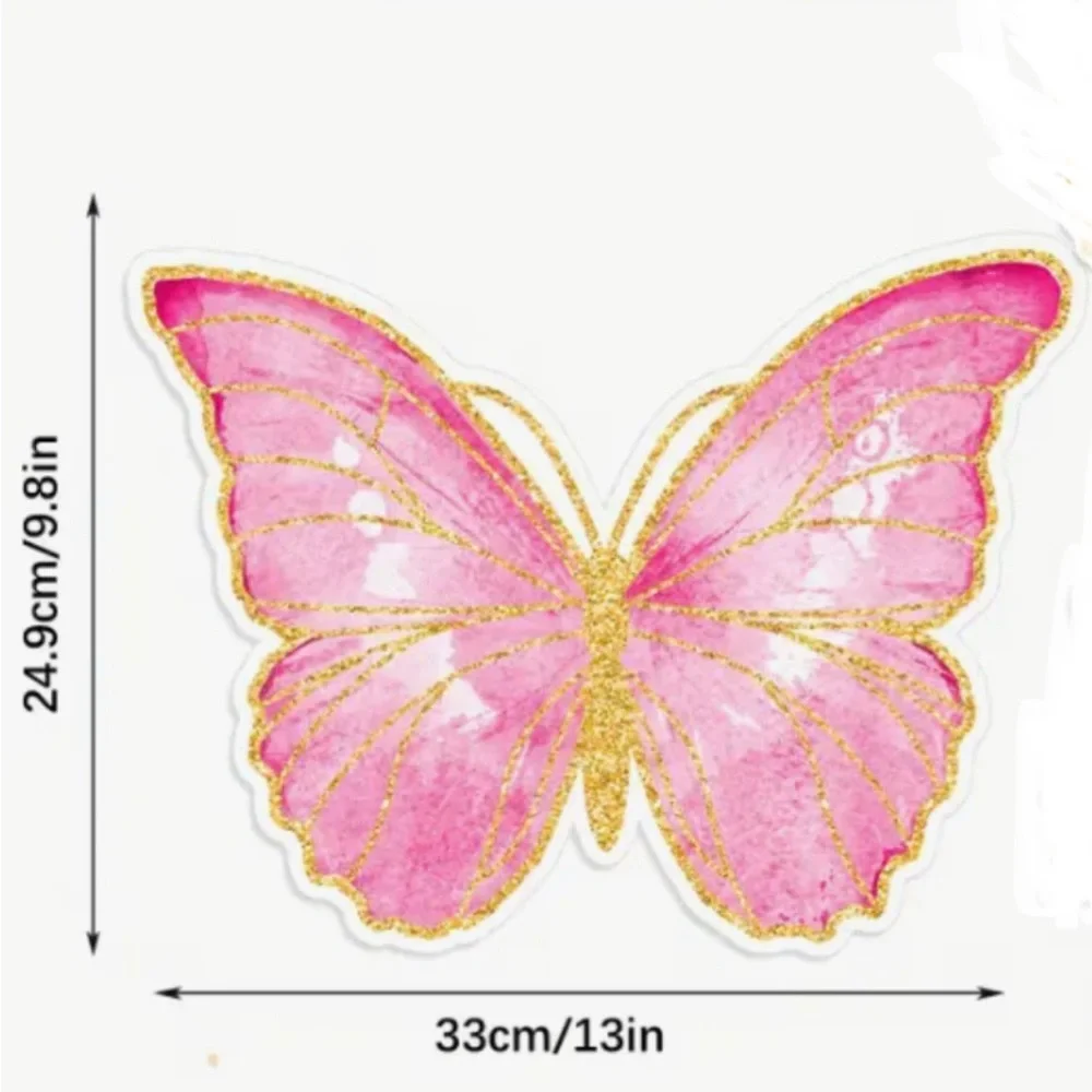 Pink and Gold Butterfly Shaped Disposable Placemats, 12 ct